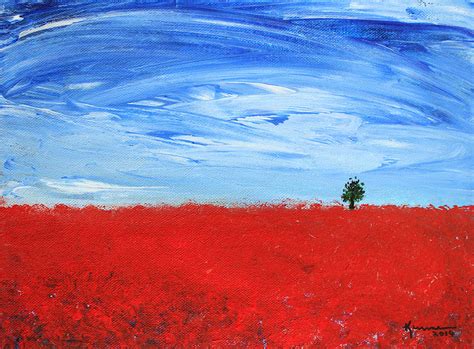 Red Poppy Field Painting by Kume Bryant - Fine Art America