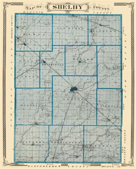 Map of Shelby County, Indiana | Shelby county, Vintage map, Map