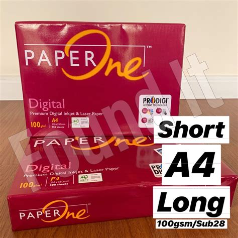 Paper One Bond Paper 100gsm / Sub 28 / Short A4 Long / Digital Paper ...