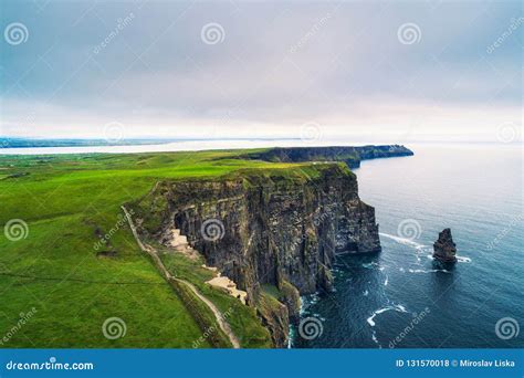 Aerial View of the Scenic Cliffs of Moher in Ireland Stock Photo ...