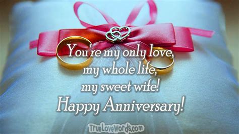 Romantic Wedding Anniversary Wishes for Wife » True Love Words