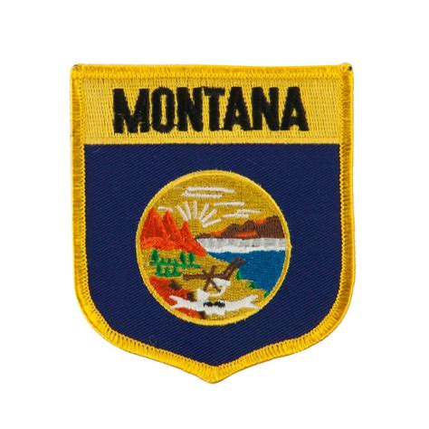 Western State Flag Embroidered Patch Shield - Montana | Embroidered ...