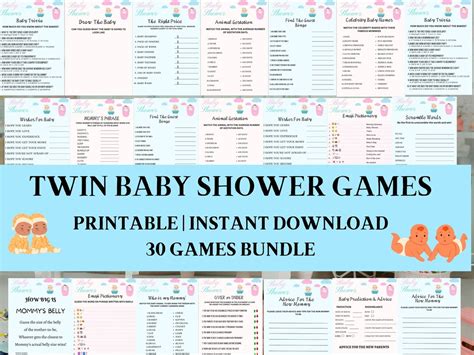 Twin Baby Shower Games Baby Shower Baby Shower Favors baby Shower Gift ...