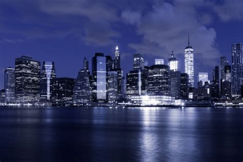 New York Skyline At Night Free Stock Photo - Public Domain Pictures