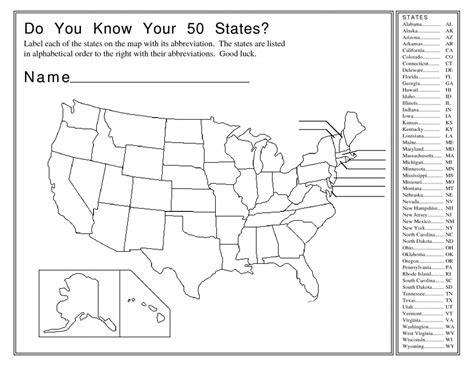 United States Map Quiz Printable - Printable Templates