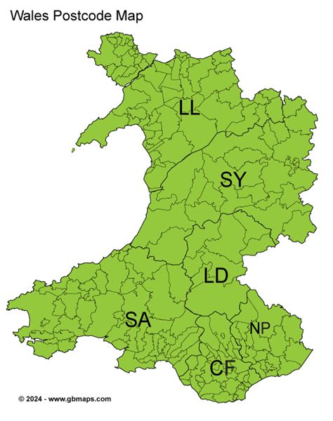 Wales Postcode Map