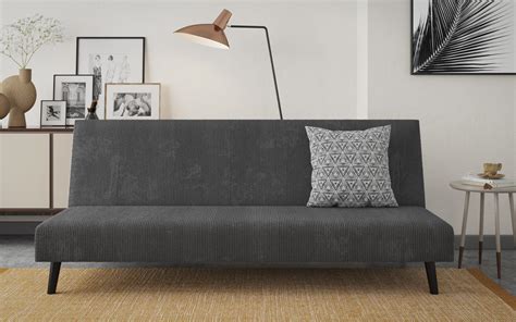 Extendable click-clack sofa Vascon, Vascon, dark grey + print ...