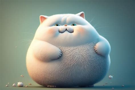 Premium AI Image | Smiling and chubby cartoon cat wallpaper for pet ...