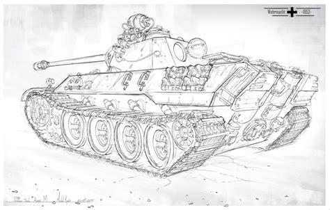 Panther Tank Ausf. M 1952, Michal Kus | Tank drawing, Panther tank, Art ...