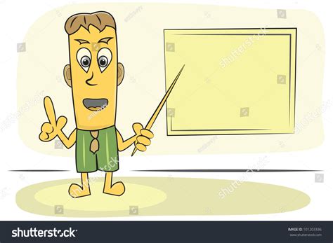 Cartoon Character Teacher Explain Topic Pointer Stock Vector 101203336 ...