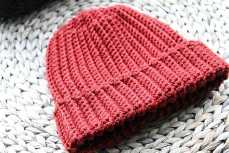 Beginner Ribbed Crochet Hat Pattern (Men’s / Unisex) | Crochet mens hat ...