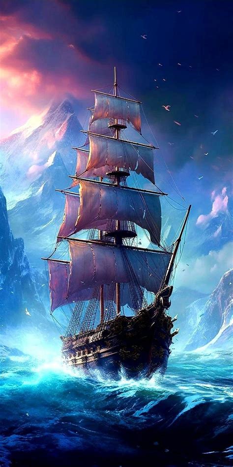 Pirate Ship Wallpaper in 2023 | Old sailing ships, Ship paintings ...