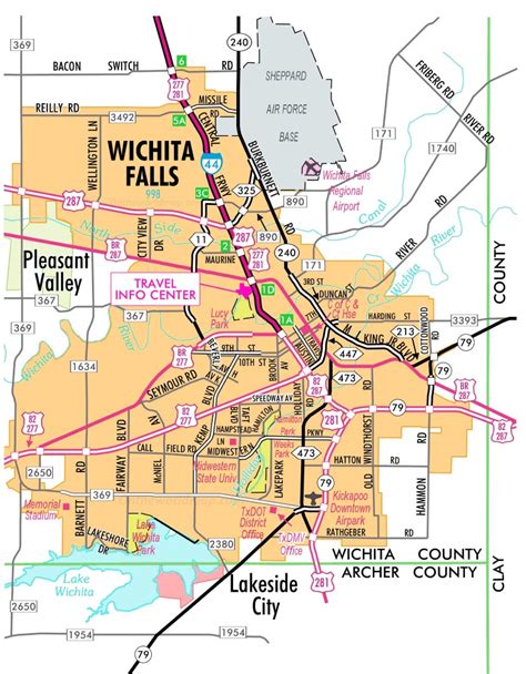 Wichita Falls Road Map - Ontheworldmap.com