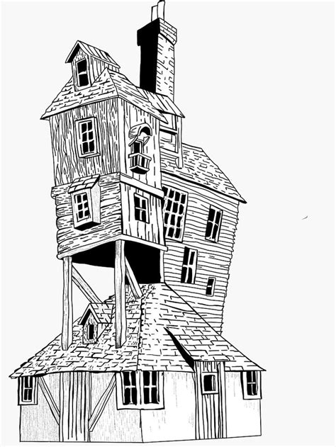 The Burrow Sticker by Erinmoran | Harry potter drawings, Harry potter ...