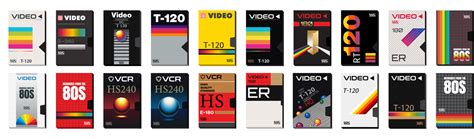 VHS Casette Vector Graphics and Collection of Video Covers. Abstract ...