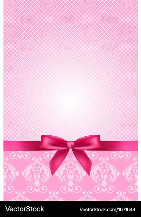 Pink wallpaper with bow Royalty Free Vector Image