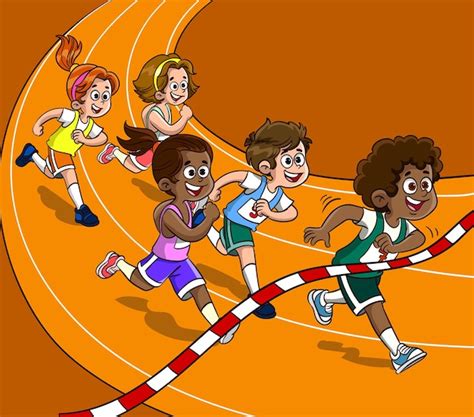 Premium Vector | Running race. Vector illustration of students in a ...