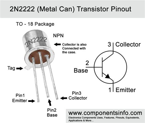 2N2222 Metal Can Transistor Pinout, Features, Uses, Equivalent ...