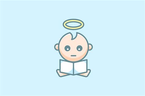 cute baby angel vector template design logo By GraphicHouse | TheHungryJPEG