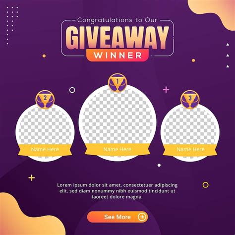 Premium Vector | Giveaway winner banner congratulation greeting for ...