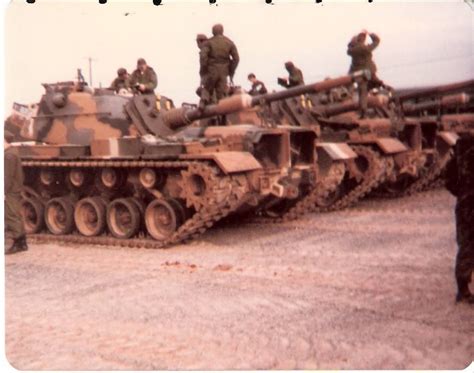 Row of M48A5 Tanks. Va. Army National Guard, C-Troop 183d Cav. 1983.