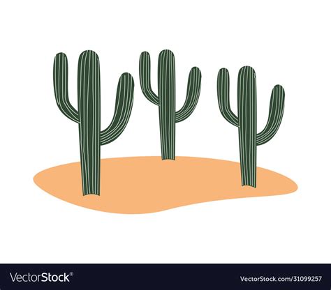 Cactus desert plants isolated icons Royalty Free Vector