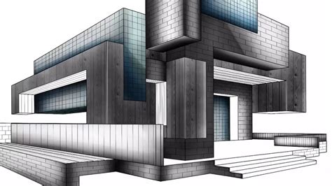 Two Point Perspective Architectural Drawing - Image to u