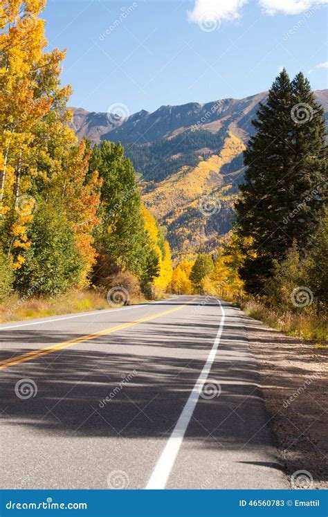 Colorado Mountain Road in Fall Stock Image - Image of nature, color ...