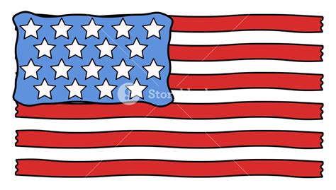 Usa Flag Cartoon Vector Royalty-Free Stock Image - Storyblocks