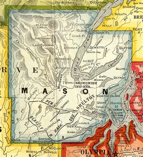 Mason County Washington 1909 Map - Tacoma • mappery