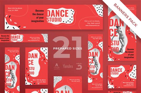 Banners Pack | Dance Studio | Illustrator Templates ~ Creative Market