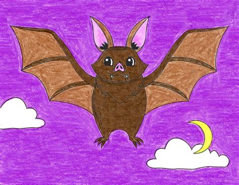 Easy How to Draw Cartoon Vampire Bat Tutorial and Coloring Page — JINZZY