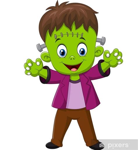 Sticker Cartoon Frankenstein Character - PIXERS.US