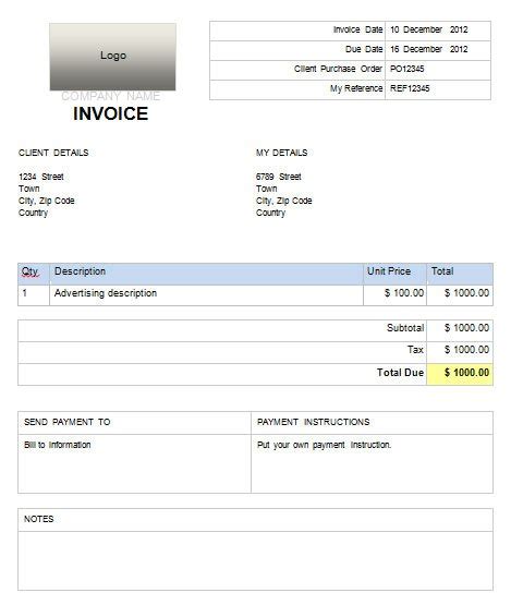 Microsoft Word Invoice Template Mac For Your Needs