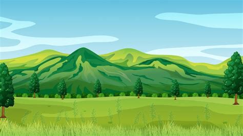 Free Vector | A green nature landscape background