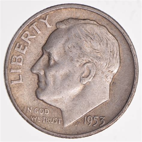 S' Mint Mark - TOUGH - 1953-S Roosevelt Dime 90% Silver - Tough to find ...