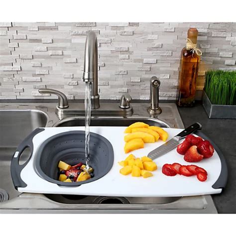 Over-the-Sink Collapsible Strainer Cutting Board - Cutler's