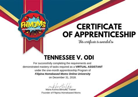 Certificate of Apprenticeship by Tennessee | Truelancer