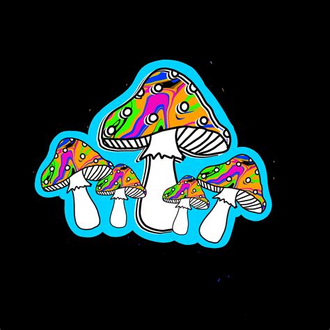 Mushroom Sticker Trippy Mushroom Sticker Rave Sticker EDM - Etsy UK