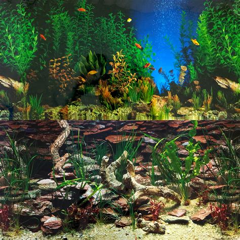 Aquarium Background Double-Sided Repeating Aquarama Shalescape Plants ...