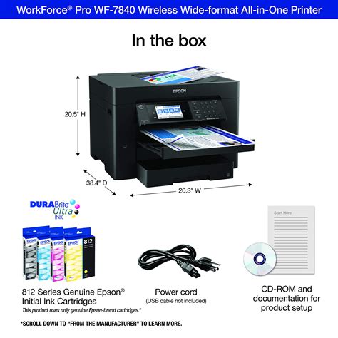 Epson Workforce Pro WF-7840 Wireless All-in-One Wide-Format Printer ...