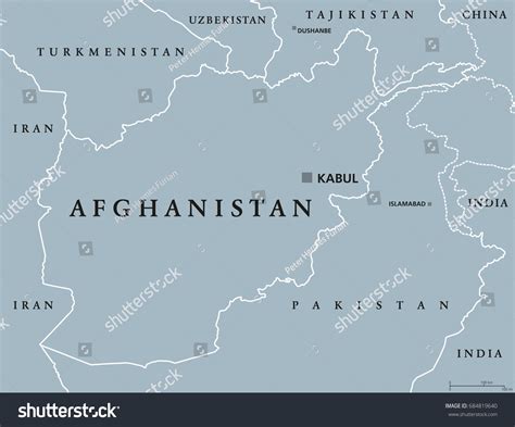 Vektor Stok Afghanistan Political Map Capital Kabul Borders (Tanpa ...