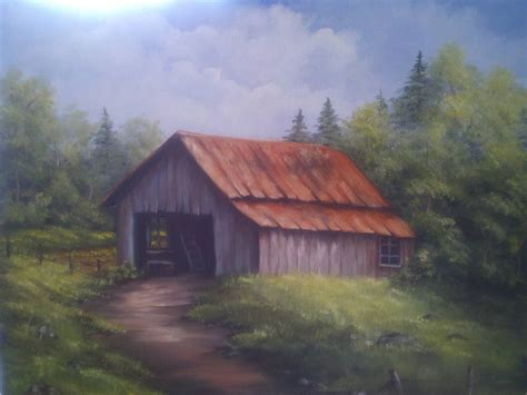 Oil painting of pops old barn | Landscape paintings acrylic, Landscape ...