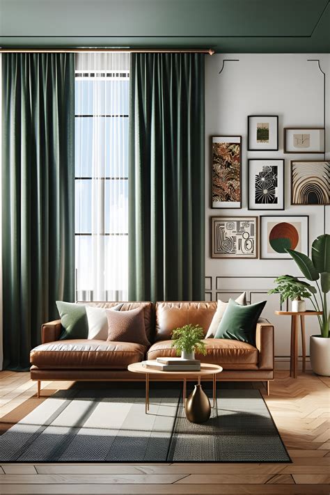 18 Living Room Ideas with Green Curtains