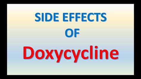 Side effects of Doxycycline | Doxycycline side effects - YouTube