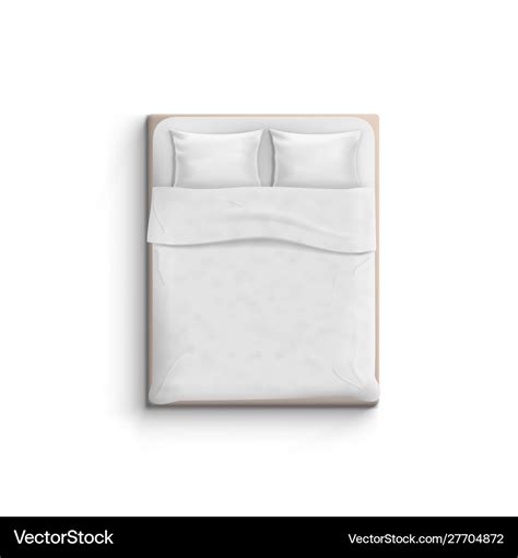 Realistic white bed with pillows top view Vector Image