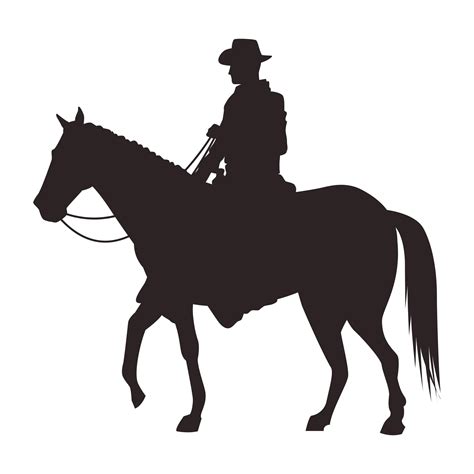 cowboy figure silhouette in horse 2499686 Vector Art at Vecteezy