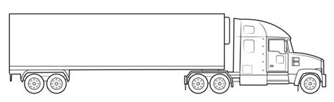 Semi Truck Outline Drawing Side Profile