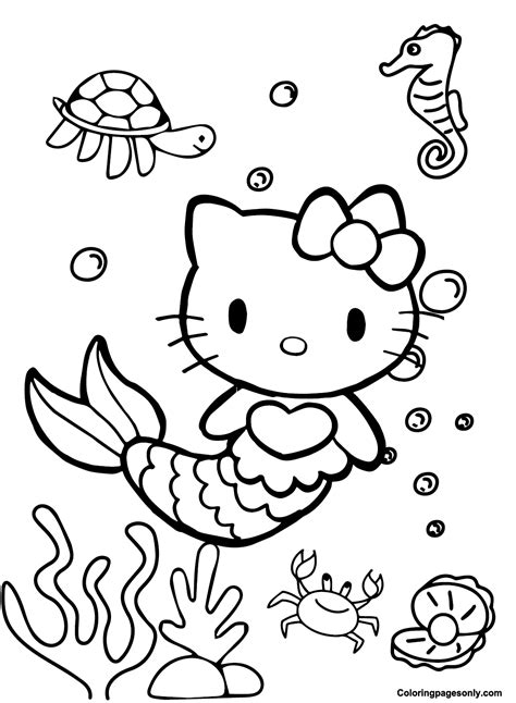 Hello Kitty Beach Coloring Pages