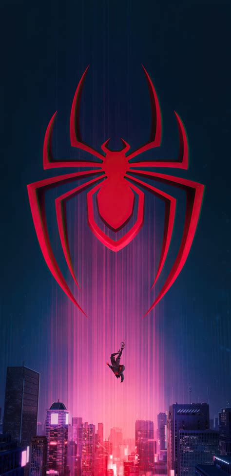 1440x2960 Spider Man Miles Morales Logo Samsung Galaxy Note 9,8, S9,S8 ...